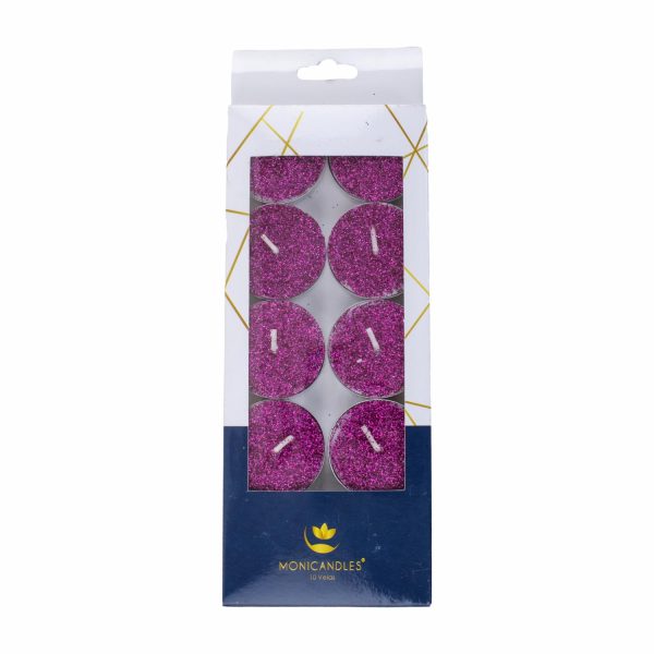 Vela Tealight Escarchada Color Morado MONICANDLES