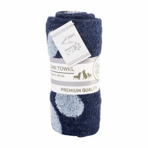 Toalla De Mascota Pequeña Color Azul Celeste Diseño Love TEXTILES MAR Y SOL