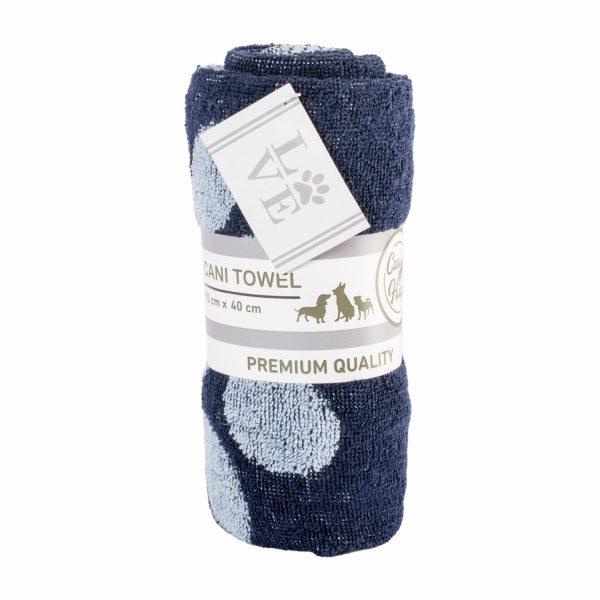 Toalla De Mascota Pequeña Color Azul Celeste Diseño Love TEXTILES MAR Y SOL