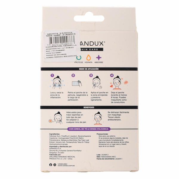 Parches Para Espinillas Con Árbol de Té Y Ceniza Volcánica VANDUX - Image 2