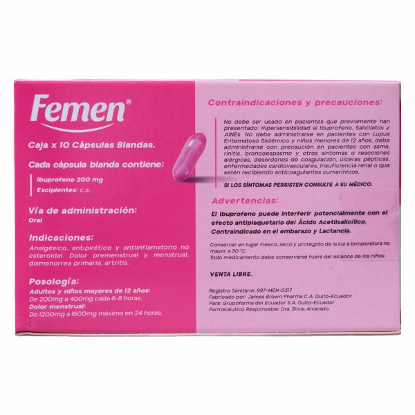 Analgésico En Cápsulas FEMEN - Image 2