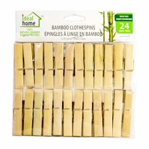 Pinzas De Ropa Tamaño Jumbo De Bambú IDEAL HOME 24 Uds