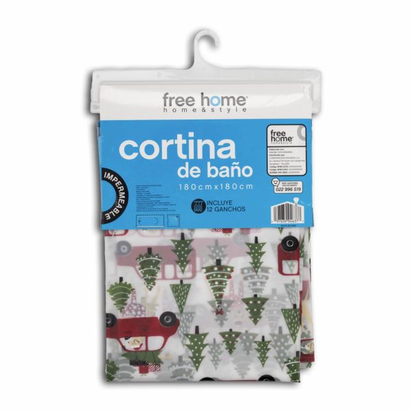 Cortina De Navidad Carro Santa FREE HOME 180 X 180 Cm - Image 2