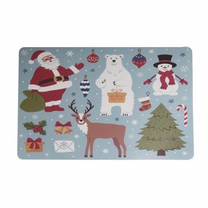 Individual Navidad Santa Y Amigos FREE HOME 43,5 X 28,2 Cm