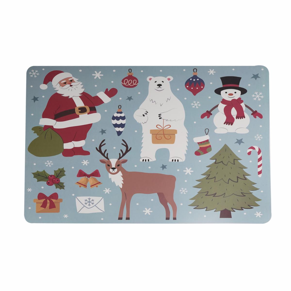 Individual Navidad Santa Y Amigos FREE HOME 43,5 X 28,2 Cm