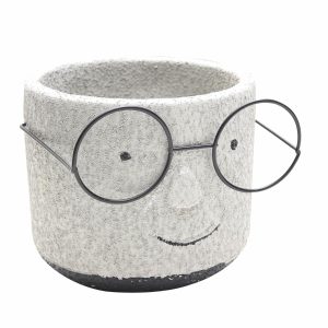 Maceta Diseño Cara Con Lentes LONSEN 13.5x12 Cm