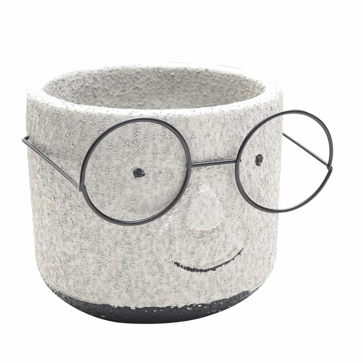 Maceta Diseño Cara Con Lentes LONSEN 13.5x12 Cm