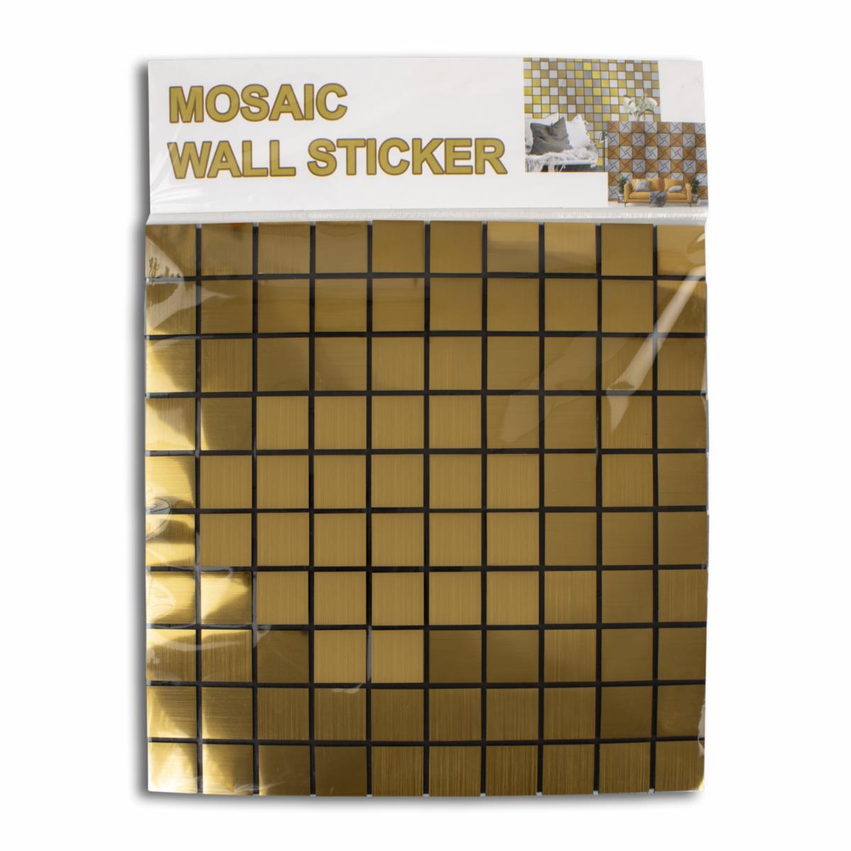 Adhesivo De Pared Decorativo Mosaico Dorado QI JIA Unidad