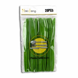 Cuchillo Plástico Verde Oscuro PARTY X 20 Uds