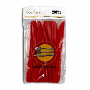 Cuchillo Plástico Rojo PARTY X 20 Uds