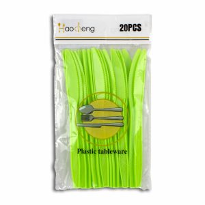 Cuchillo Plástico Verde Limón PARTY X 20 Uds