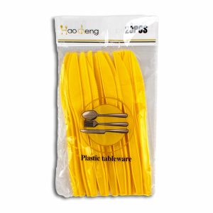 Cuchillo Plástico Amarillo PARTY X 20 Uds