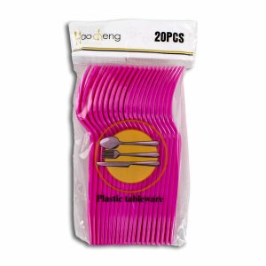 Tenedor Plástico Fucsia PARTY X 20 Uds