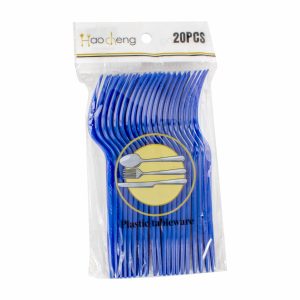 Tenedores Plásticos Azul Oscuro PARTY X 20 Uds