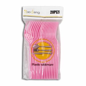 Tenedor Plástico Rosado PARTY X 20 Uds