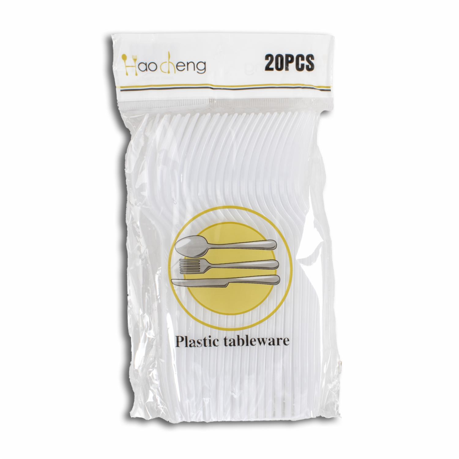 Tenedor Plástico Blanco PARTY X 20 Uds