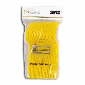 Tenedor Plástico Amarillo PARTY X 20 Uds