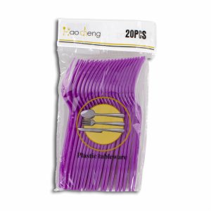 Tenedor Plástico Lila PARTY X 20 Uds