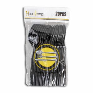 Cucharita Plástica Negro PARTY X 20 Uds