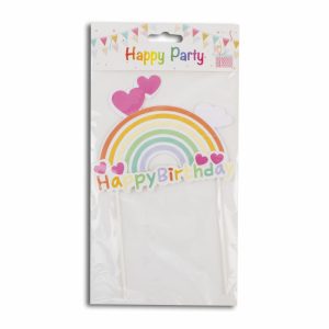 Accesorios Para Pastel Diseño Arcoíris Y Corazón PARTY Unidad