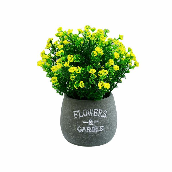 Maceta Gris Diseño Flor Amarilla GUANGDONG XINXIN