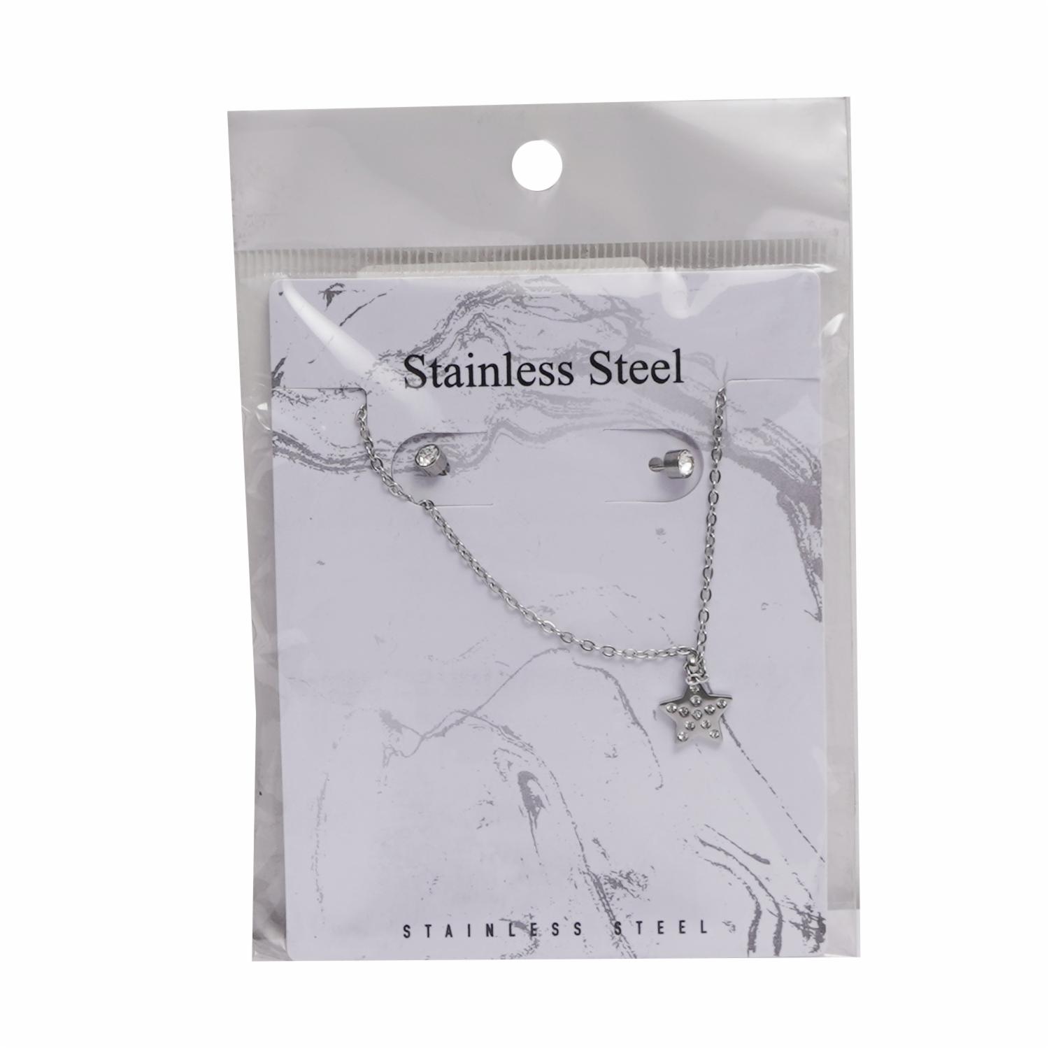 Juego De Bisutería Con Dije De Luna STAINLESS STEEL Set