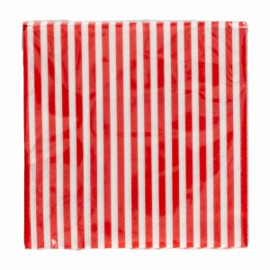 Servilleta Roja Rayas Blancas 25 X 25 Cm DFHO X 20 Uds