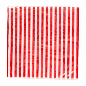 Servilleta Roja Rayas Blancas 33 X 33 Cm DFHO X 20 Uds