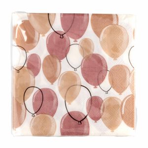 Servilleta Globo Rose 25 X 25 Cm DFHO X 20 Uds