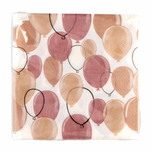 Servilleta Globo Rose 25 X 25 Cm DFHO X 20 Uds