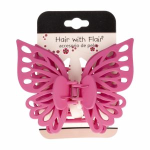 Clip De Cabello De Mariposa Rosada HAIR WITH FLAIR Unidad