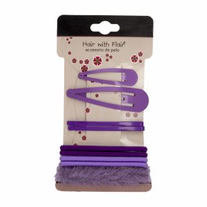Accesorios Para Cabello Y Ligas Purpura HAIR WITH FLAIR X8 Uds