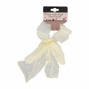 Lazo Para Cabello Con Perlas Blanco HAIR WITH FLAIR Unidad