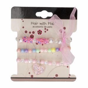 Pulseras De Niñas Con Corazón HAIR WITH FLAIR X3 Uds