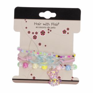 Pulsera Para Niñas Diseño Osito Rosado HAIR WITH FLAIR