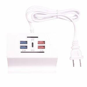 Cargador Usb 4 Puertos Usb 1 Puerto Tipo C KOOME 3,1 A