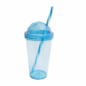 Vaso Plástico Domo Con Sorbete Rosado HEREVIN 660 Ml