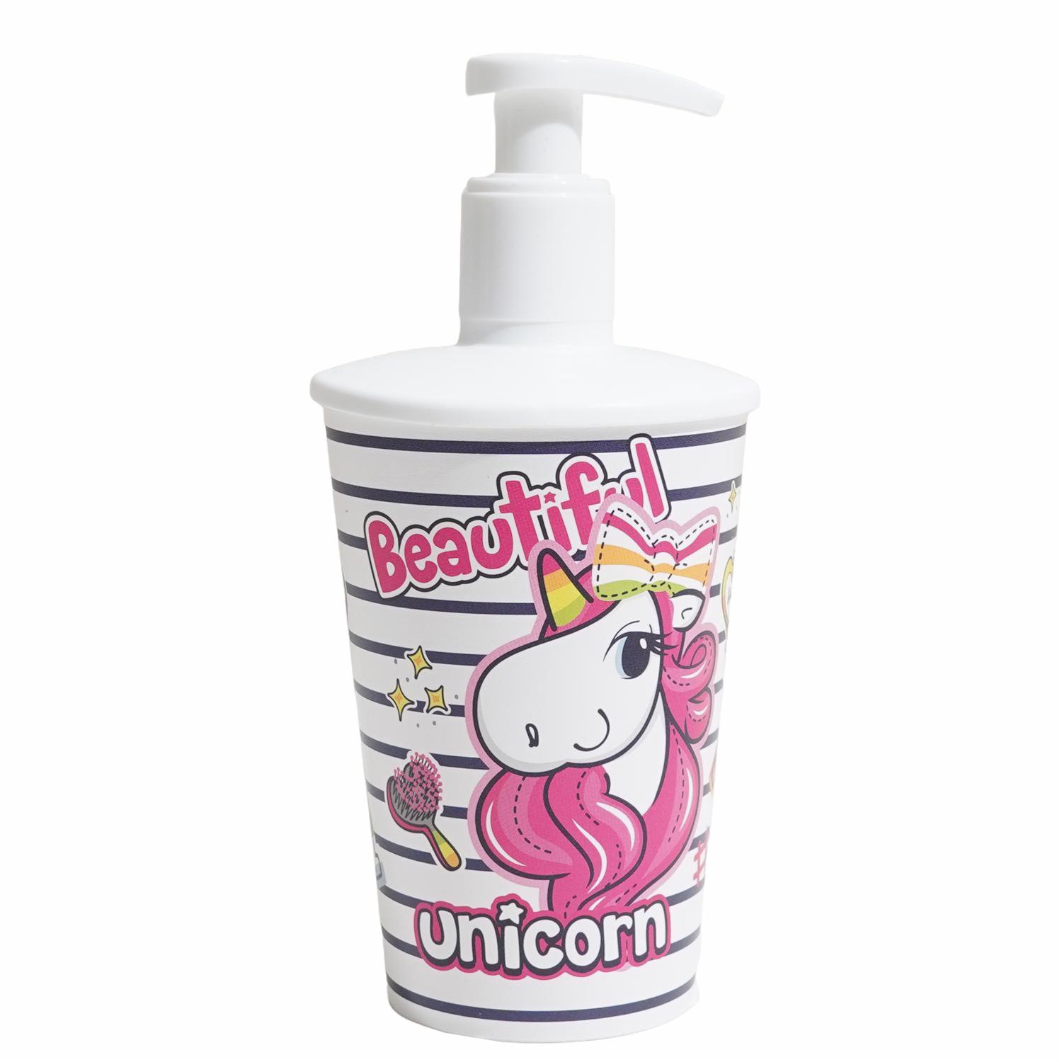 Dispensador De Jabón Para Niñas Diseño Unicornio HEREVIN Blanco