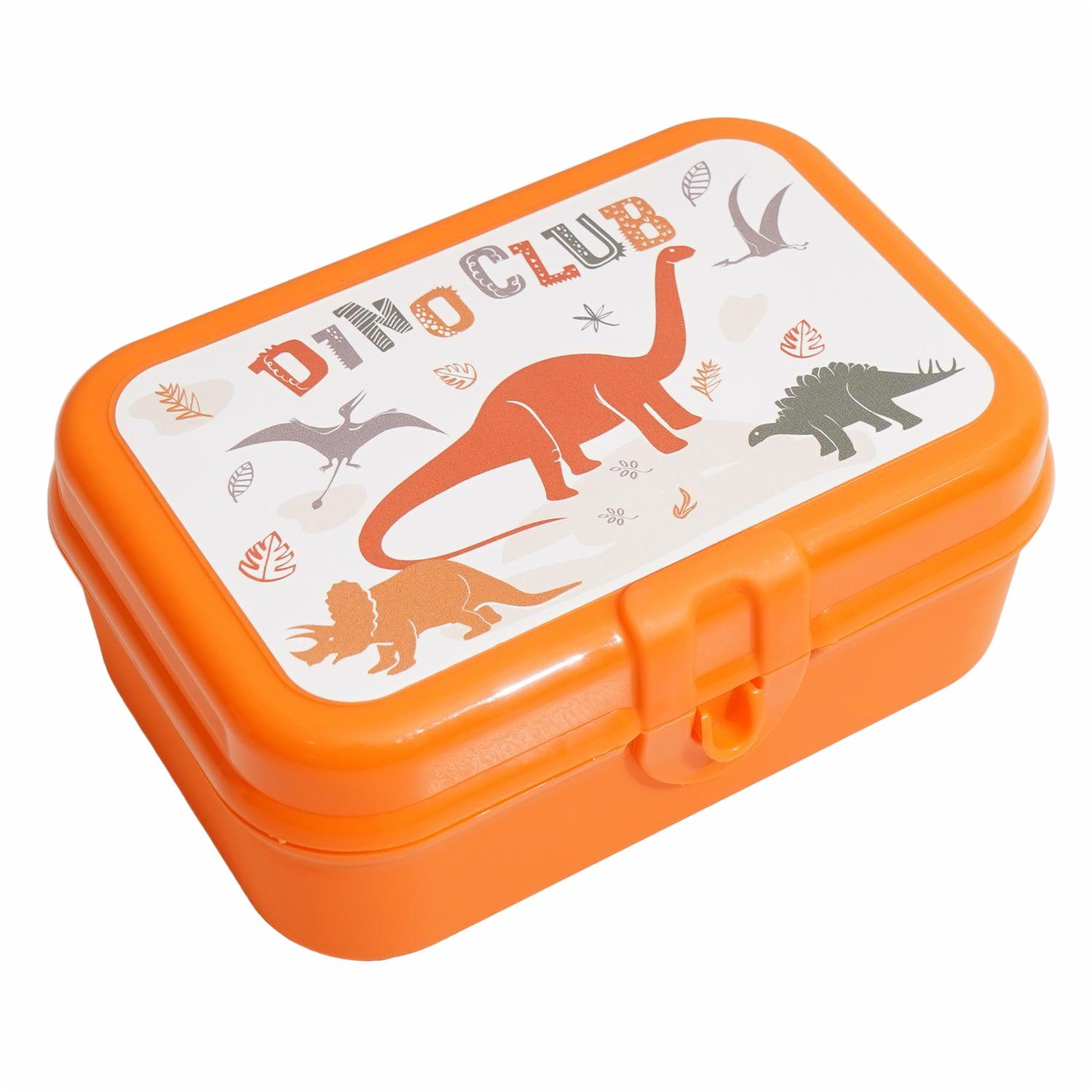 Repostero Con Cierre Hermético Diseño Dinosaurios Naranja HEREVIN Pequeño