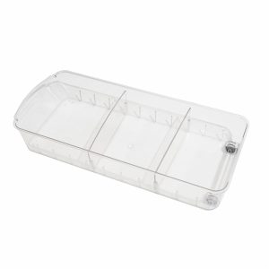 Organizador Bajo 3 Divisiones Transparente Mediano FREE HOME 38 X 16,5 X 6,5 Cm