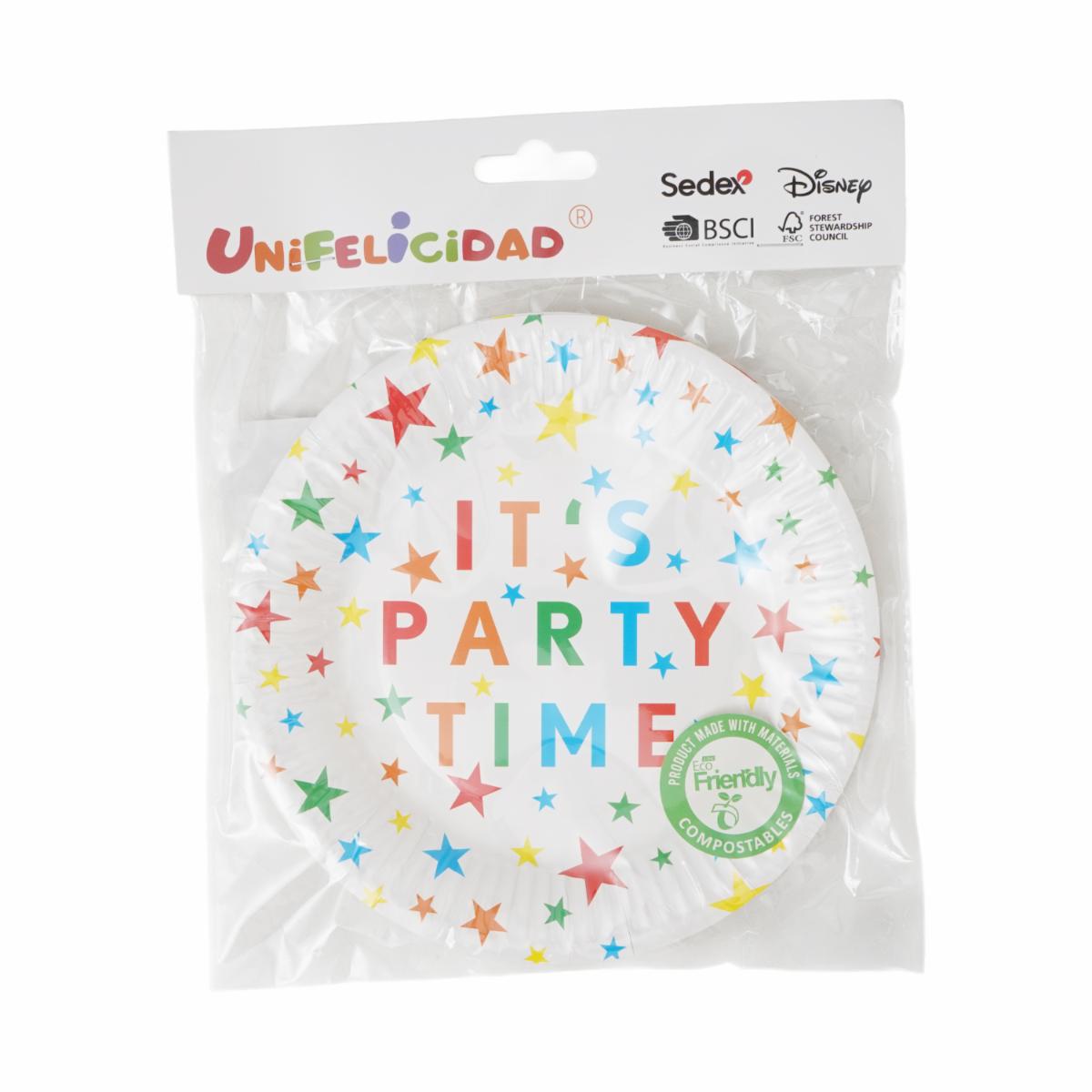 Plato Party Time UNIFELICIDAD X 10 Uds