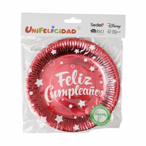 Plato Feliz Cumpleaños UNIFELICIDAD X 10 Uds