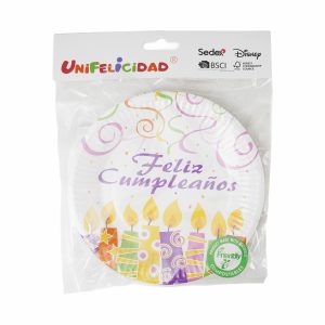 Plato Feliz Cumpleaños UNIFELICIDAD X 10 Uds