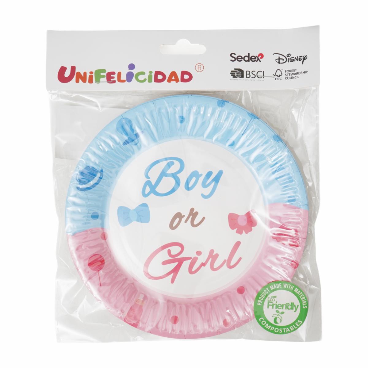 Plato Revelación De Genero UNIFELICIDAD X 10 Uds