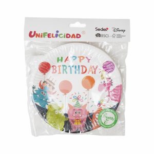 Plato Feliz Cumpleaños UNIFELICIDAD X 10 Uds