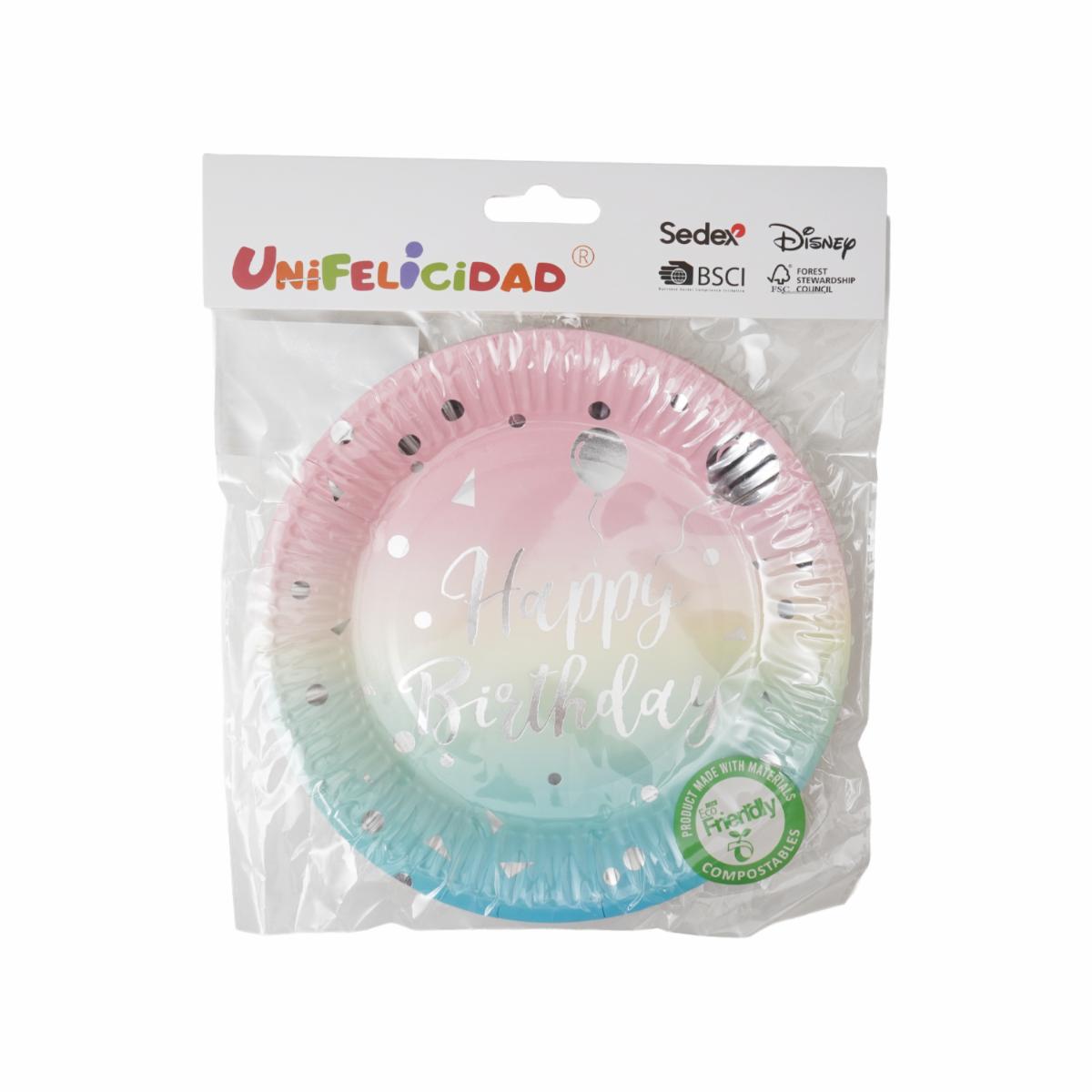 Plato Colores UNIFELICIDAD X 10 Uds