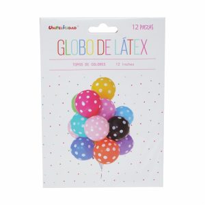 Juego De Globos Varios Colores UNIFELICIDAD 12 Piezas
