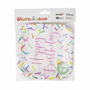 Plato Feliz Cumpleaños UNIFELICIDAD X 10 Uds