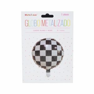 Globo Cuadros Blanco Negro UNIFELICIDAD 18 Pulgadas