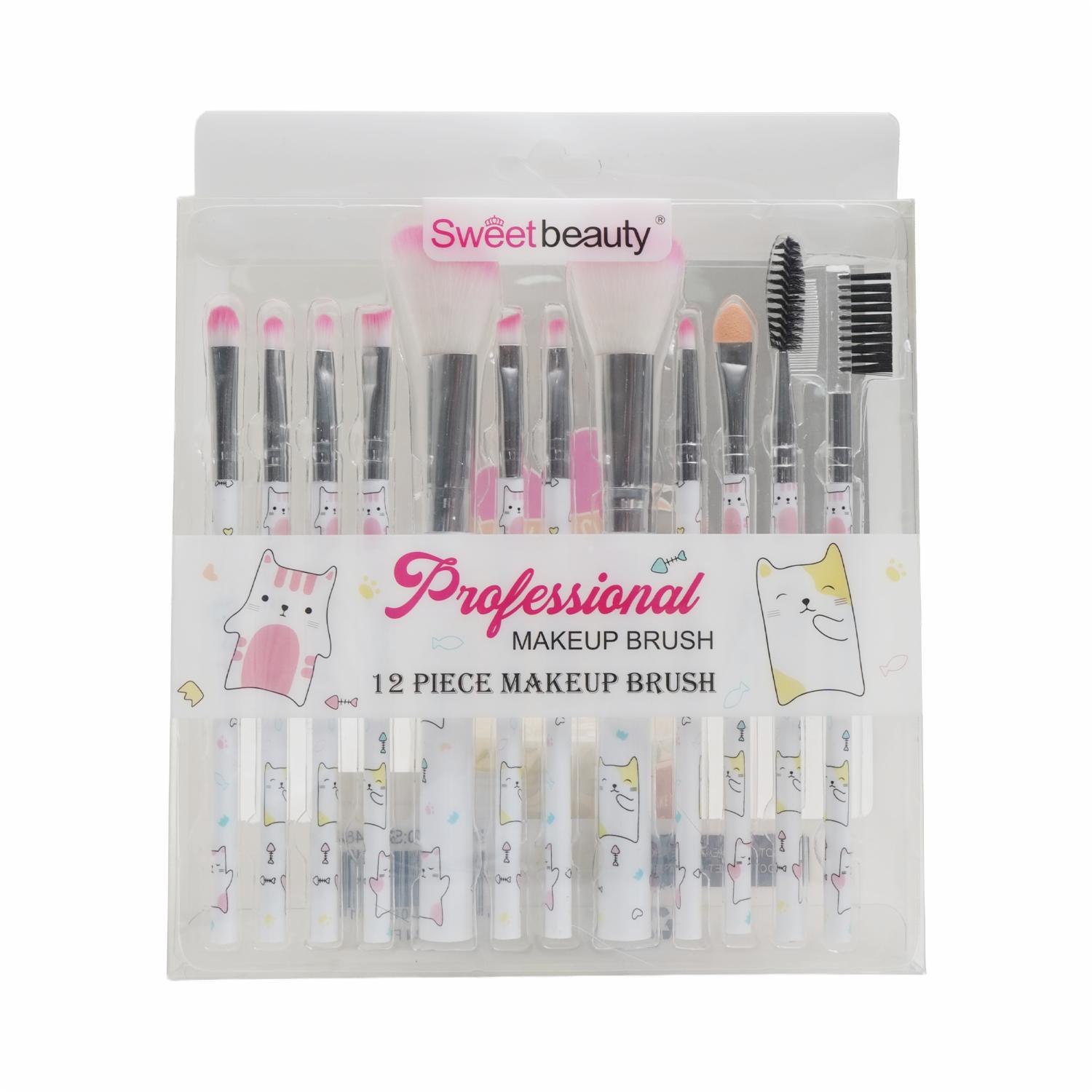 Brochas Para Maquillaje Set Línea Professional SWEET BEAUTY 12 Piezas